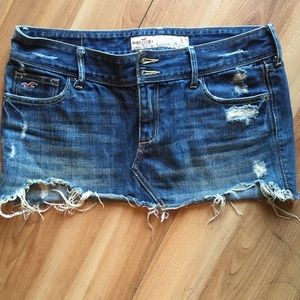 Hollister distressed denim mini skirt